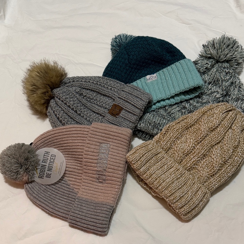 Bundle of winter hats-Ruth Cozy Knit Beanie, CC, Artic Barrier and others -